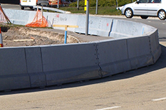 BarrierGuard 800 Radius Sections (45 Degree) used to follow a curved road
